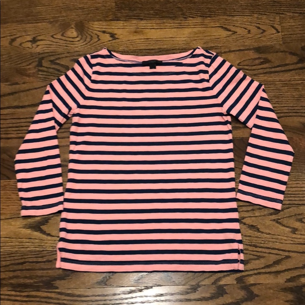 J.Crew XXS pink and blue striped long sleeve